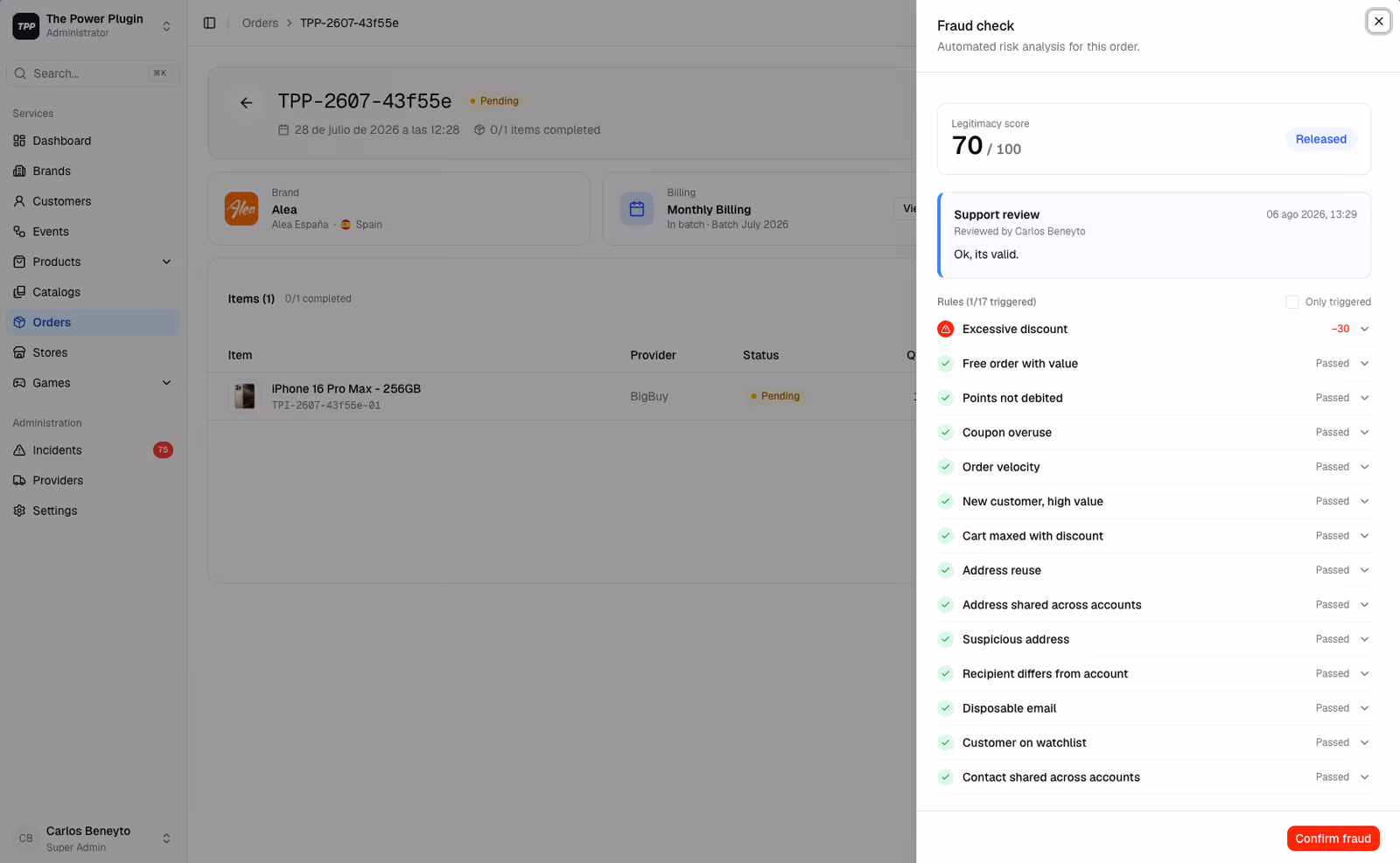 Fraud analysis